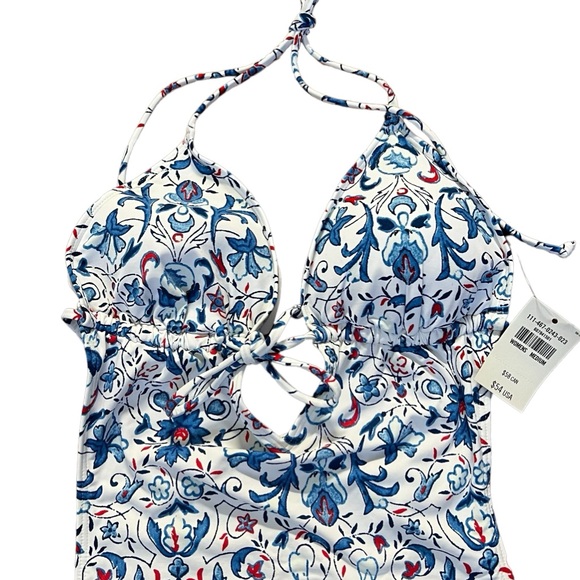 Abercrombie & Fitch one piece floral printed swimsuit with open back size M NWT - Picture 3 of 14
